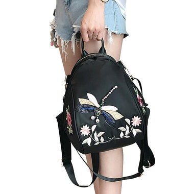 Floral Embroidery Backpack
