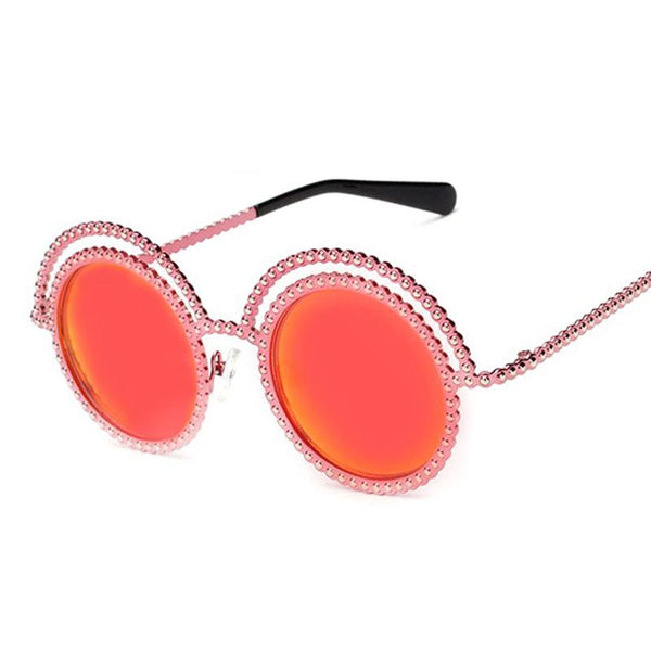 Hipster Bead Round Sunglasses