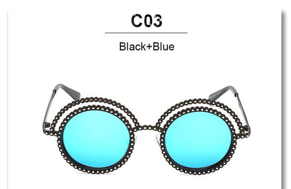 Hipster Bead Round Sunglasses