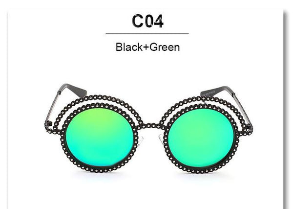 Hipster Bead Round Sunglasses