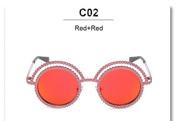 Hipster Bead Round Sunglasses