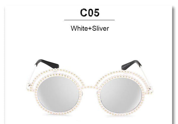 Hipster Bead Round Sunglasses